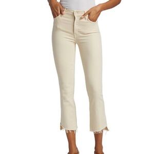 Mother The Insider Crop Step Fray in Chalk It Up Size 26